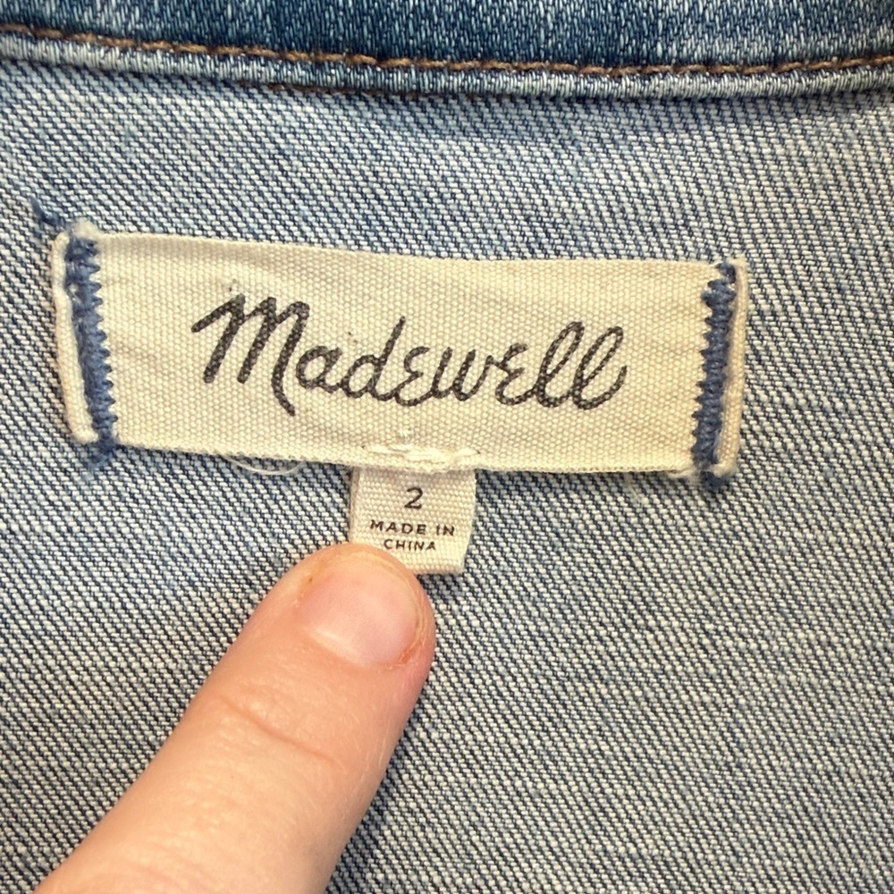 Madewell Light Blue Denim Button-Front Dress size 2 - Picture 5 of 7